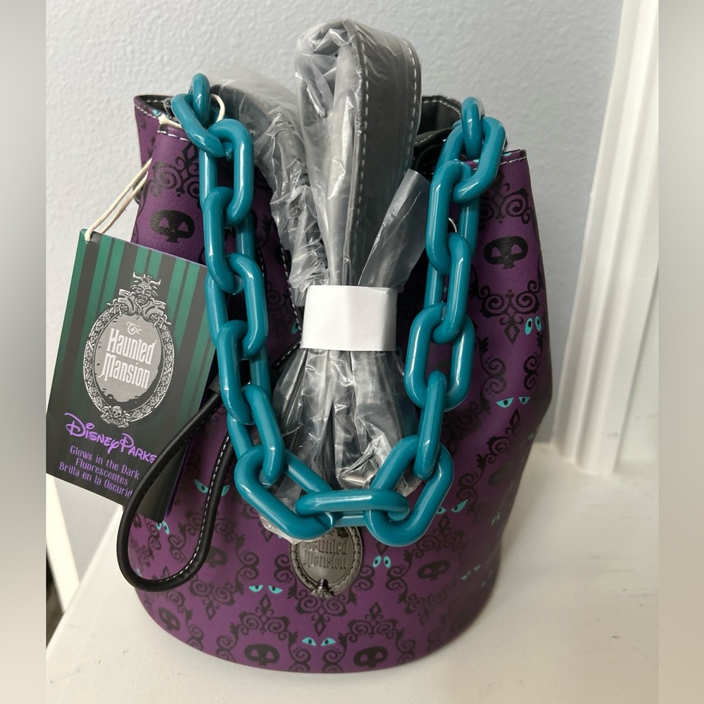 Haunted Mansion Disney Parks Loungefly  Glow In The Dark Draw String Bucket Bag